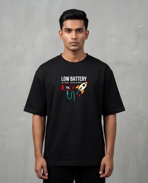Low Battery High Dreams - Heavyweight Oversized Tee